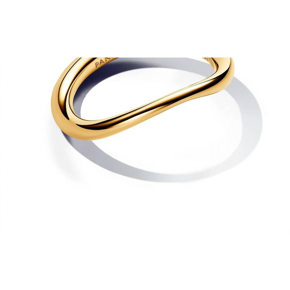 NEW PANDORA women's organically shaped band ring in gold - Picture 2 of 2